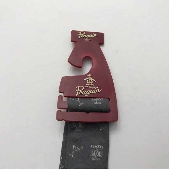 Penguin Slim Necktie Gray White New - Picture 6 of 6